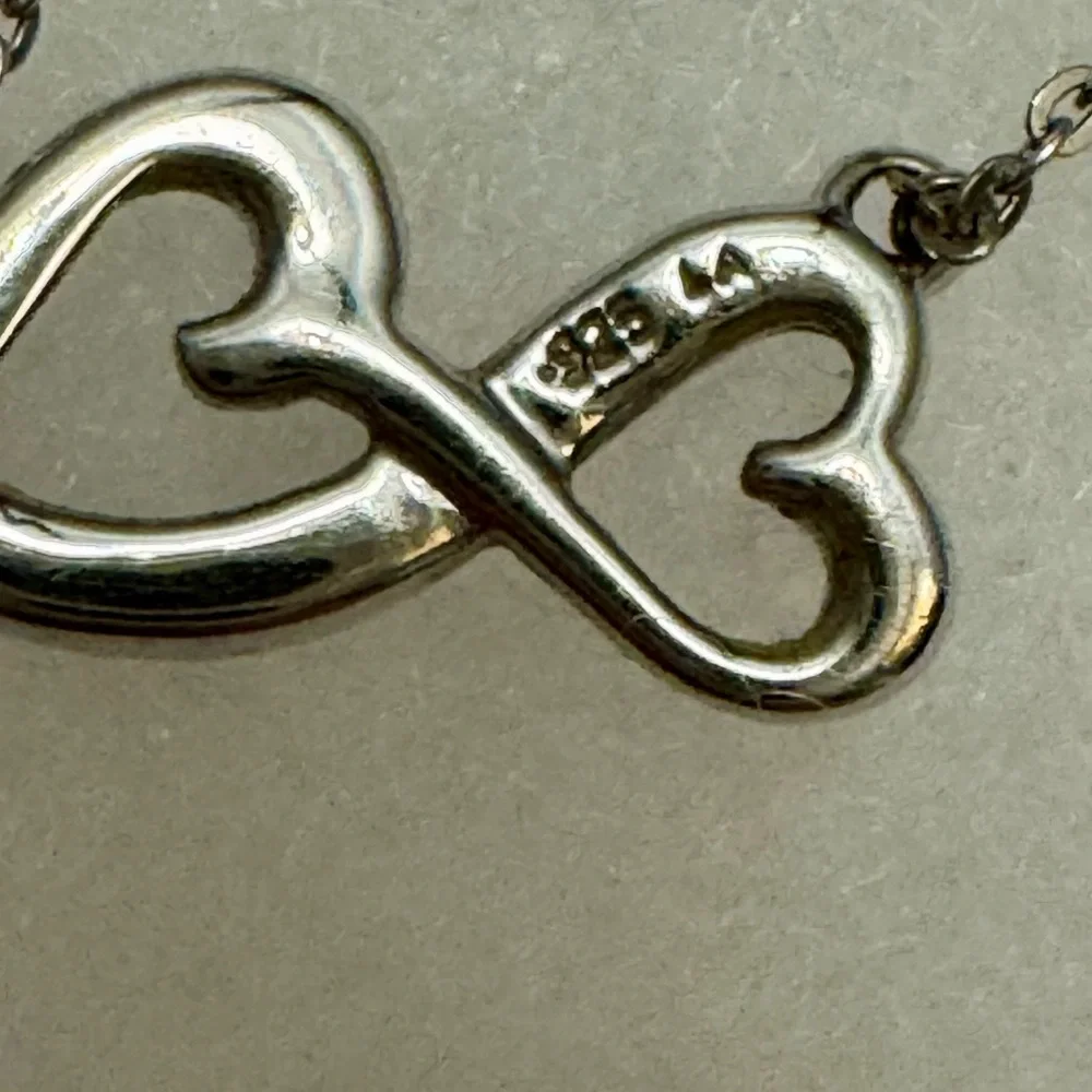 925 Silver Diamond Hearts Infinity Necklace